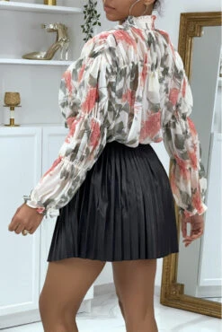 Blouse Fleurie à Nouer En Tulle Blanche -Promos Raffinoux Boutique blouse fleurie a nouer en tulle blanche 1