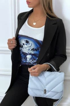 Débardeur Blanc à Imprimé Bleu Chauve Souris -Promos Raffinoux Boutique debardeur blanc a imprime bleu chauve souris 2