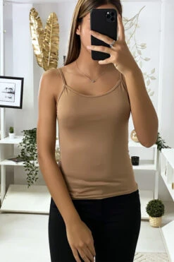 Débardeur Camel, Top Basic. -Promos Raffinoux Boutique debardeur camel top basic 2