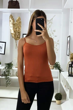 Débardeur Cognac, Top Basic. -Promos Raffinoux Boutique debardeur cognac top basic 1