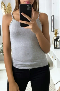 Débardeur Gris, Top Basic.