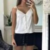 Débardeur Satiné Blanc Boutonné
