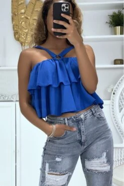 Haut Royal à Volants Et Bretelles Croisées