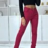 Jean Slim Bordeaux Extensible Avec Poches Et Fermeture Zip