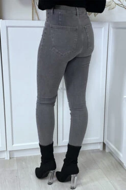 Jean Slim Gris Délavé Avec Poches Arrières -Promos Raffinoux Boutique jean slim gris delave avec poches arrieres 5