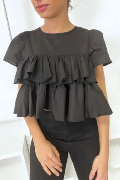 Top Court à Volants Noir -Promos Raffinoux Boutique top court a volants noir 2