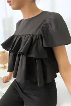 Top Court à Volants Noir -Promos Raffinoux Boutique top court a volants noir 5