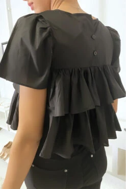 Top Court à Volants Noir -Promos Raffinoux Boutique top court a volants noir 6