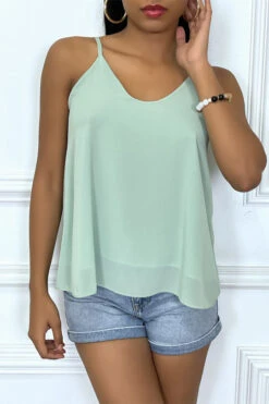 Top Vert D'eau Croisé Au Dos -Promos Raffinoux Boutique top vert d eau croise au dos 4